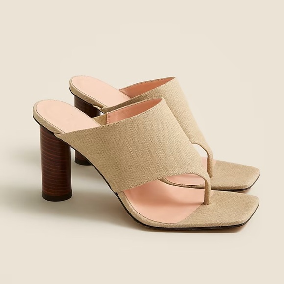 J CREW Heeled Thong Sandals in Linen - Picture 13 of 13